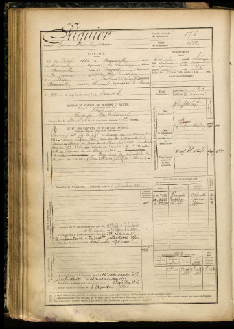 Riquier, Gaston Albert Magloire, né le 10 octobre 1865 à Bonneville (Somme), classe 1885, matricule n° 176, Bureau de recrutement d'Abbeville