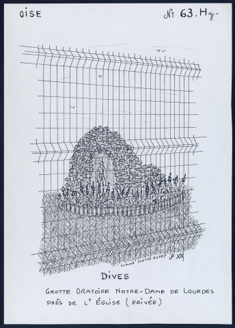 Dives (Oise) : grotte oratoire Notre-Dame de Lourdes - (Reproduction interdite sans autorisation - © Claude Piette)