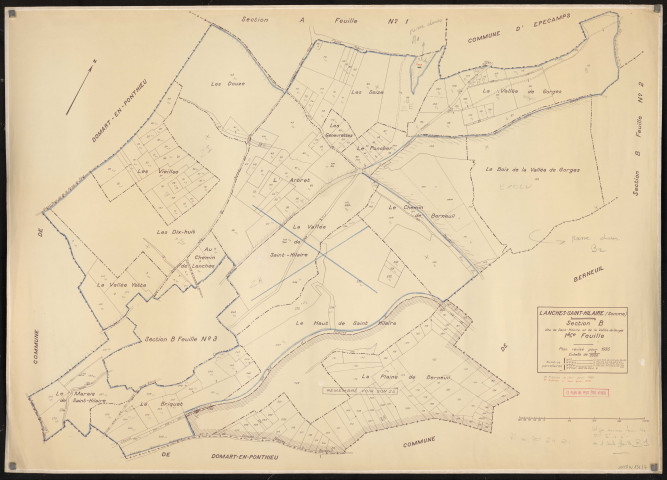 Plan du cadastre rénové - Lanches-Saint-Hilaire : section B1