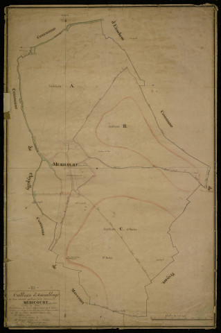 Plan du cadastre napoléonien - Mericourt-sur-Somme : tableau d'assemblage