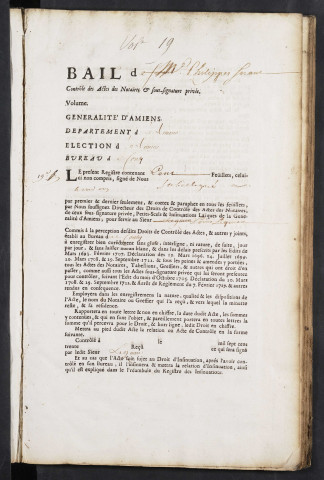 Contrôle des actes du bureau de Conty pour la période du 19 septembre 1738 au 8 mars 1740
