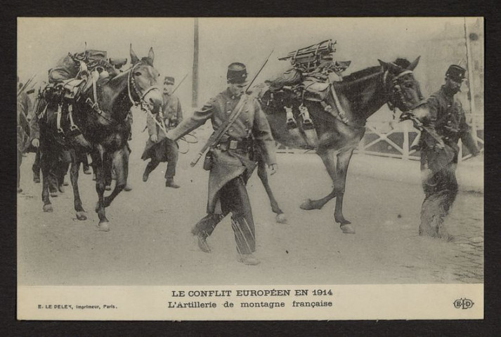 LE CONFLIT EUROPEEN EN 1914. L'ARTILLERIE DE MONTAGNE FRANCAISE