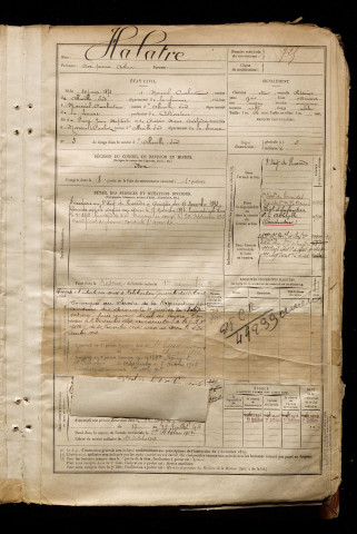 Halatre, Noé Pierre Arthur, né le 30 juin 1872 à Mareuil-Caubert (Somme), classe 1892, matricule n° 725, Bureau de recrutement d'Abbeville