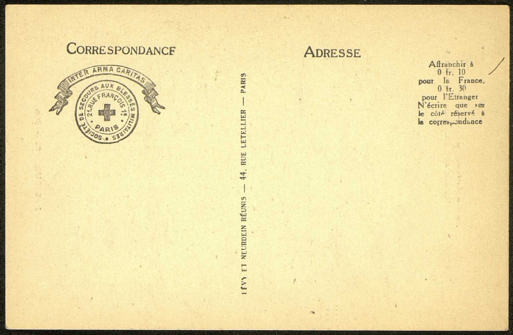 Portait de Louis Pasteur (1822-1895). Carte postale édité par la Croix-Rouge Française , Société de Secours aux Blessés militaires