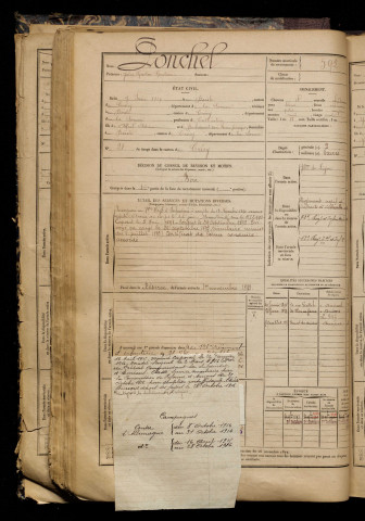 Ponchel, Jules Gaston Gustave, né le 07 juin 1869 à Boisle (Le) (Somme), classe 1889, matricule n° 592, Bureau de recrutement d'Abbeville