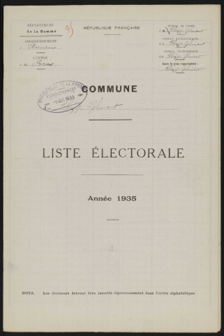 Liste électorale : Thézy-Glimont