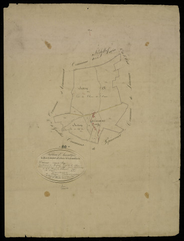 Plan du cadastre napoléonien - Dancourt-Popincourt (Dancourt) : tableau d'assemblage