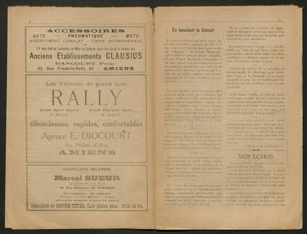Bulletin de l'association cyclecariste et motocycliste de Picardie - juin, juillet, août 1926