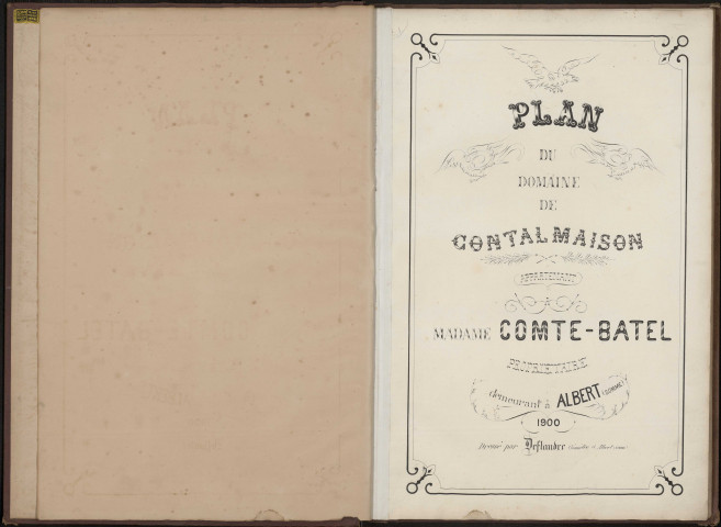 Plan du domaine de Contalmaison appartenant à Madame Comte-Batel