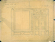Hôtel de M. Bernard Louchet, rue du Lycée : dessin du premier projet de boiseries du grand salon, dressé par l'architecte Delefortrie.