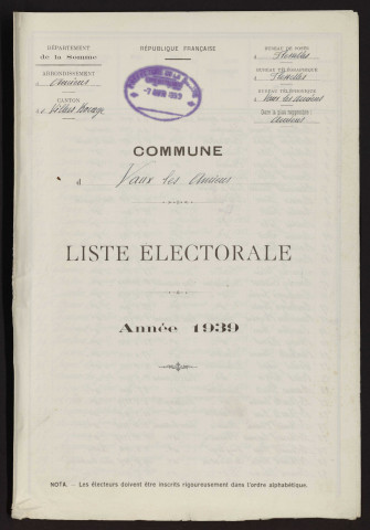 Liste électorale : Vaux-en-Amiénois (Vaux-les-Amiens)