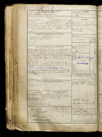 Boucher, Albert Auguste, né le 17 mai 1893 à Saint-Germain-sur-Bresle (Somme), classe 1913, matricule n° 238, Bureau de recrutement d'Amiens