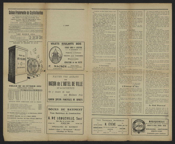 Bulletin mensuel de l'amicale des supporters de l'Amiens Athlétic Club (nouvelle édition) - Saison 1931-1932 – Supplément de 2 pages