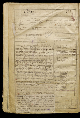 Ottoz, Alphonse, né le 01 mars 1886 à Alger (Algérie), classe 1906, matricule n° 522, Bureau de recrutement d'Abbeville