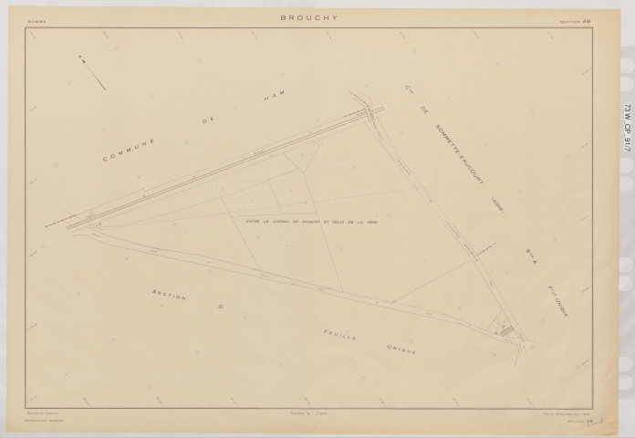 Plan du cadastre rénové - Brouchy : section AB