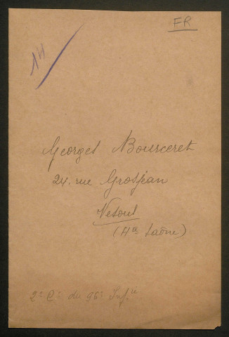 Témoignage de Bourceret, Georges et correspondance avec Jacques Péricard