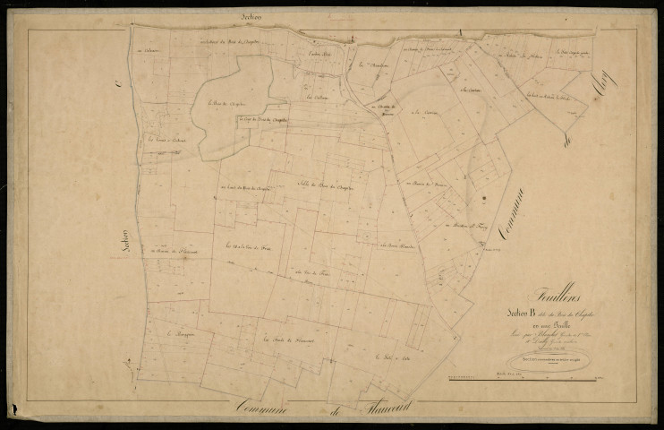Plan du cadastre napoléonien - Feuilleres : Bois du Chapitre (Le), B