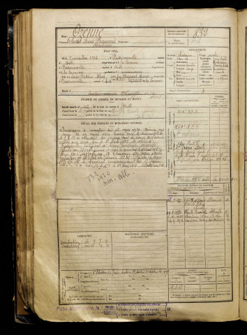 Ozenne, Pierre Louis François Antoine, né le 09 novembre 1900 à Fressenneville (Somme), classe 1920, matricule n° 832, Bureau de recrutement d'Abbeville