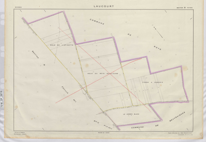 Plan du cadastre rénové - Laucourt : section B2