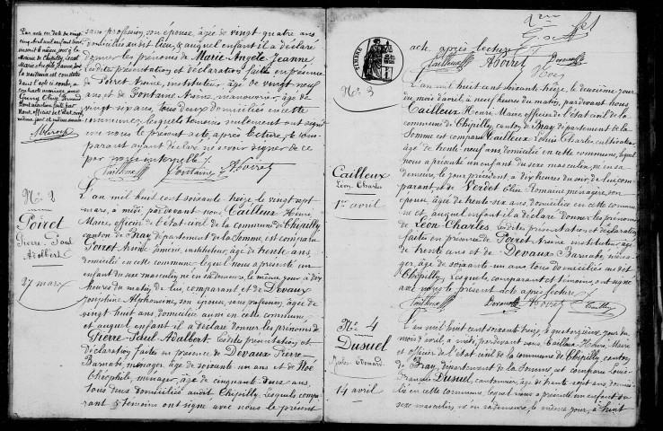 Chipilly : naissances, mariages, décès