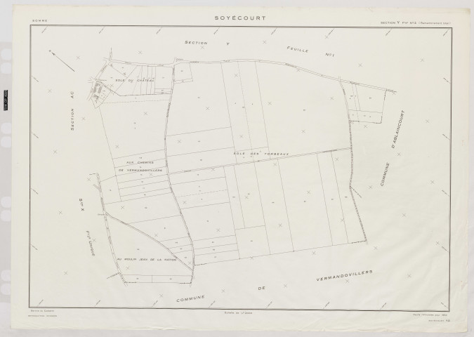 Plan du cadastre rénové - Soyécourt : section Y2