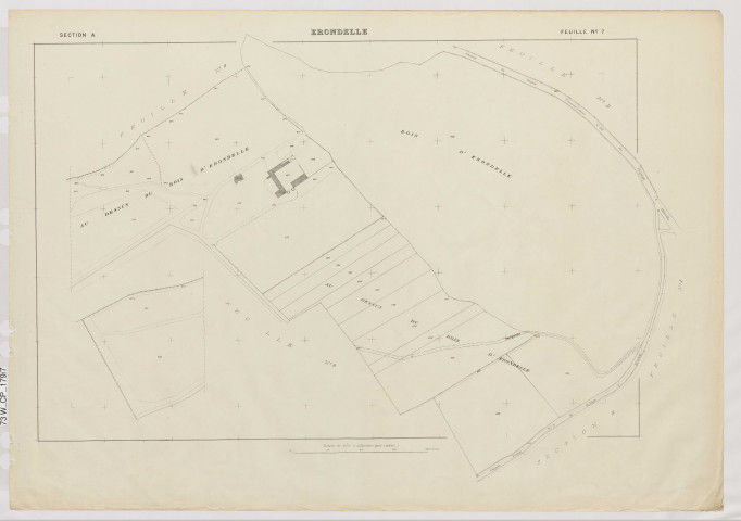 Plan du cadastre rénové - Erondelle : section A7