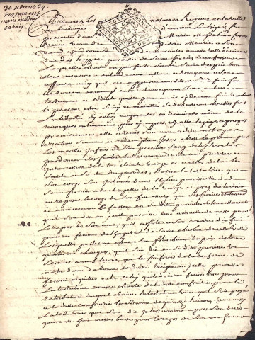 Etude de Me Jacques Scribe à Amiens (étude n°6). Minutes de l'année 1734