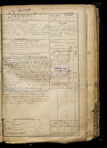 Dumont, Georges Raoul Laurent, né le 10 août 1897 à Nibas (Somme), classe 1917, matricule n° 1363, Bureau de recrutement d'Abbeville