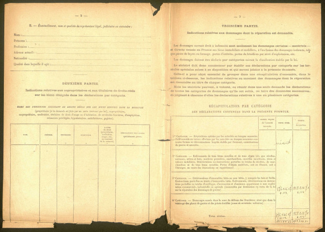 Albert. Demande d'indemnisation des dommages de guerre : dossier Dacheux-Chopin