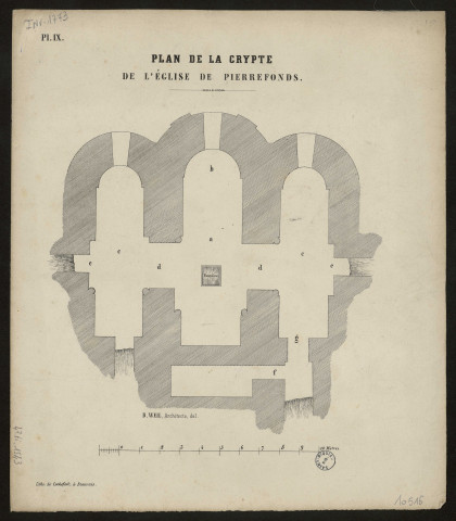 Pl. IX. Plan de la crypte de l'église de Pierrefonds