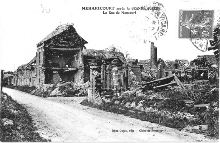 Méharicourt après la Grande Guerre - La rue de Maucourt