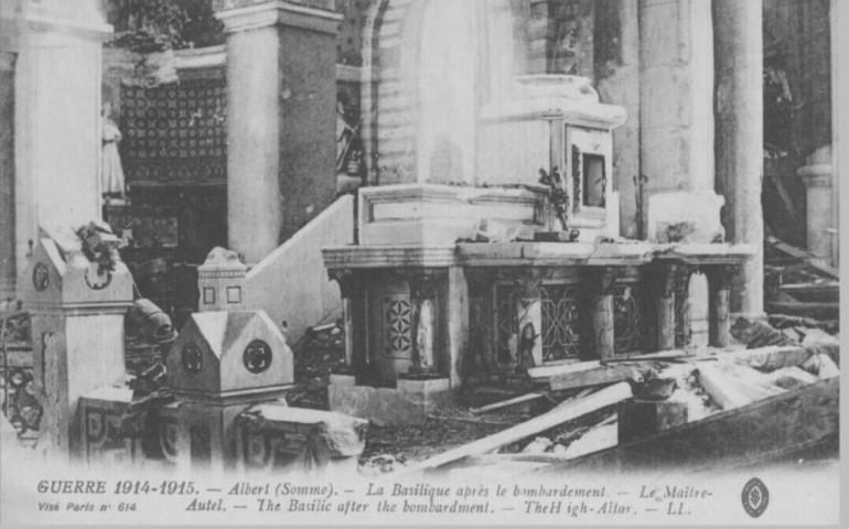 Guerre 1914-1915 - La basilique après le bombardement - Le maître autel - The basilic after the bombardment - The high-altar