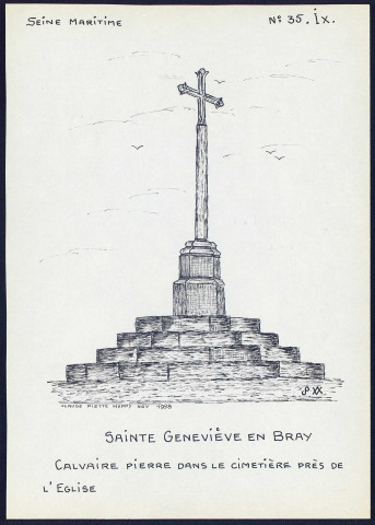 Sainte-Genevière-en-Bray (Seine-Maritime) : calvaire en pierre dans l'église - (Reproduction interdite sans autorisation - © Claude Piette)