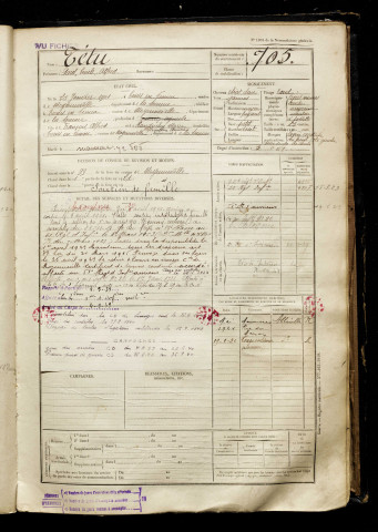 Tétu, Paul Emile Alfred, né le 25 janvier 1901 à Tours-en-Vimeu (Somme), classe 1921, matricule n° 705, Bureau de recrutement d'Abbeville