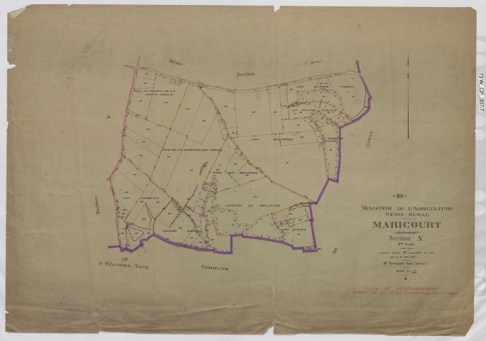 Plan du cadastre rénové - Maricourt : section X2
