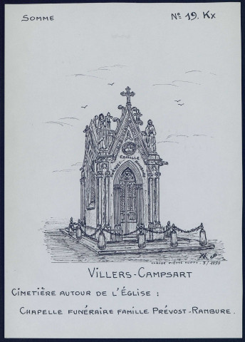 Villers-Campsart : chapelle funéraire au cimetière - (Reproduction interdite sans autorisation - © Claude Piette)