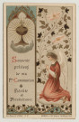 Souvenir précieux de ma première communion, Fidelité et Persévérance. Souvenir de première communion. Image de première communion de Maurice Maillard faite en la chapelle de l'Ecole Libre de la providence à Amiens, le 13 mai 1903