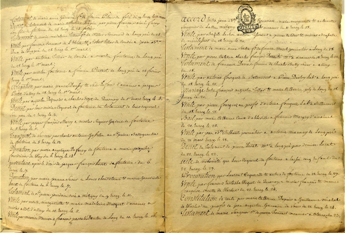 Etude de Me Joseph Alexandre Cumont. Répertoire pour la période 1792-an VI