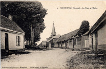 Montauban (Somme). - La place et l'église