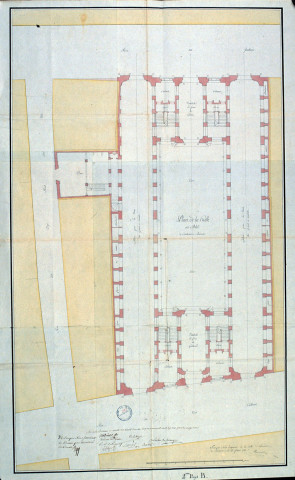 Plan de la halle au bled à construire à Amiens. 2 ème Projet B