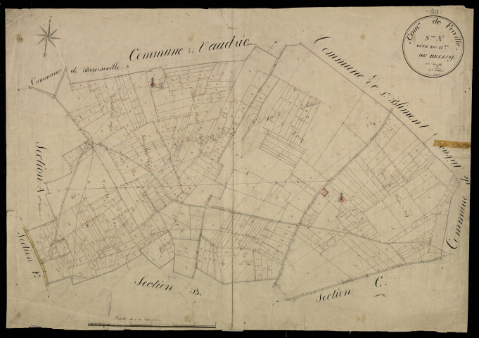 Plan du cadastre napoléonien - Friville-Escarbotin (Friville) : Hameau de Belloy (Le), A1