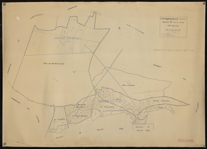 Plan du cadastre rénové - Franqueville : section B1