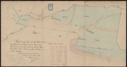 Ponthoile. Extrait du plan de la baie de Somme sur lequel on a indiqué par une teinte rose les accroissements qui se sont produits dans les mollières dites de Ponthoile, depuis l'époque de leur location, dressé le 8 mai 1875.