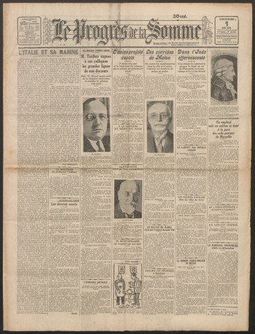 Le Progrès de la Somme, numéro 18538, 1er juin 1930