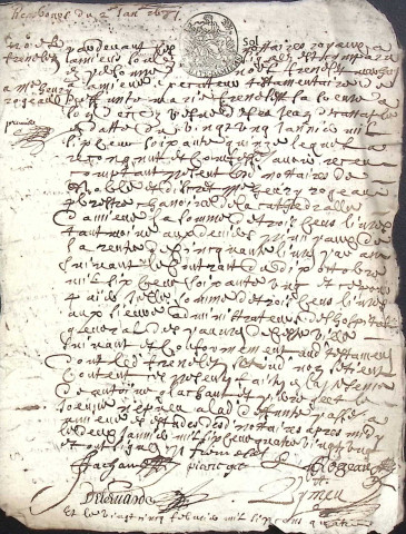 Etude de Me Antoine Limeu à Amiens (étude n°6). Minutes de l'année 1681