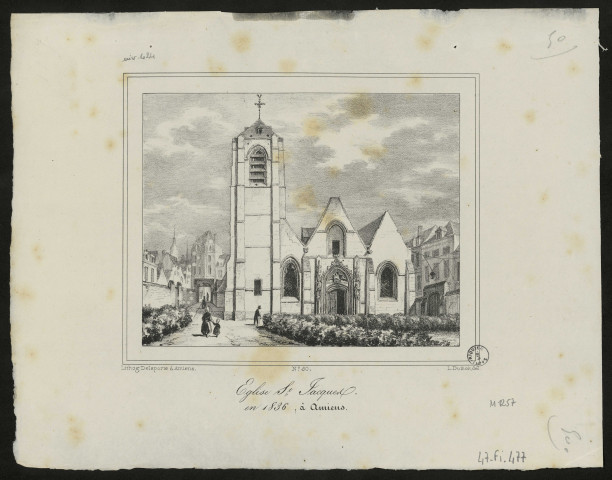 Eglise Saint-Jacques en 1836 à Amiens