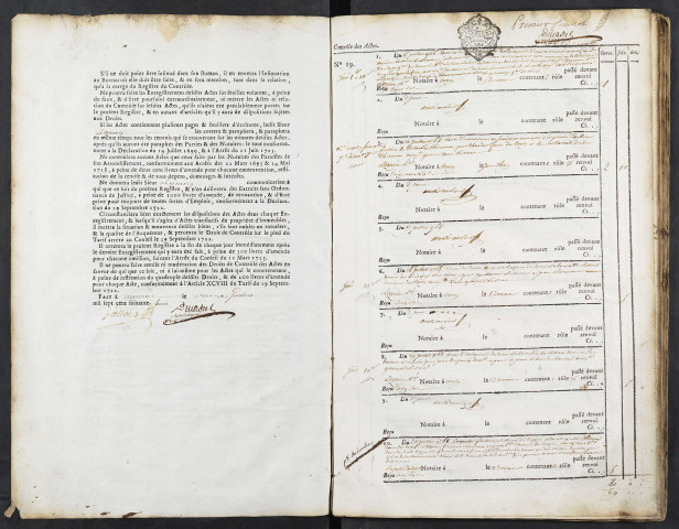 Contrôle des actes du bureau de Conty pour la période du 15 juillet 1768 au 24 juin 1770