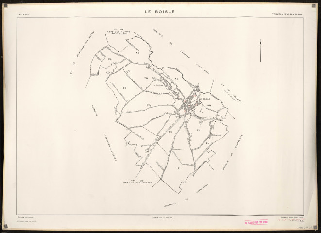 Plan du cadastre rénové - Le Boisle : tableau d'assemblage (TA)
