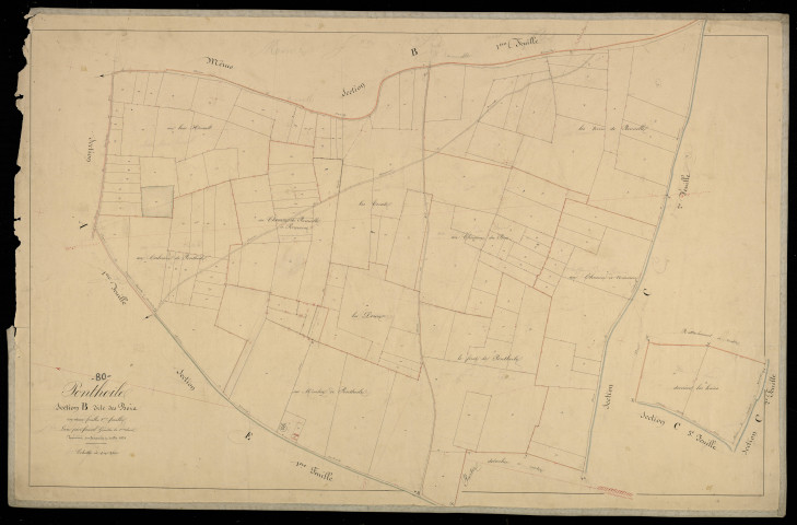 Plan du cadastre napoléonien - Ponthoile : Bois (les), B2