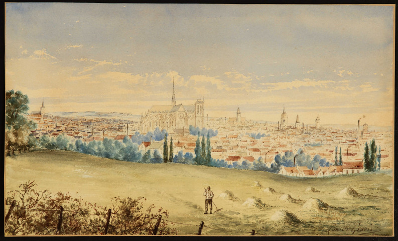 Vue générale d'Amiens au XIXe siècle